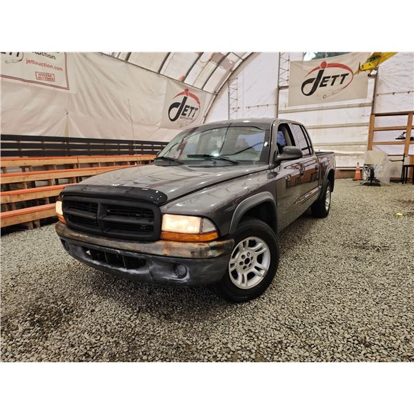 2003 DODGE DAKOTA, GREY, 238218 KMS, REAR WHEEL DRIVE. - D258361
