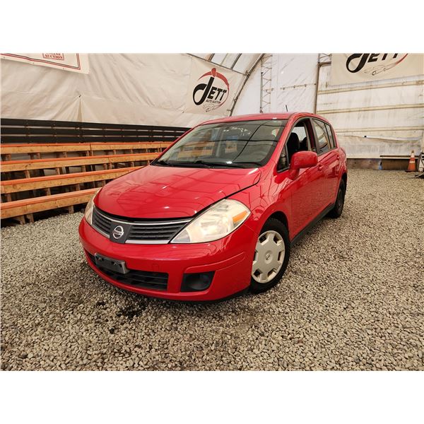 2008 NISSAN VERSA, RED, 189367 KMS, FRONT WHEEL DRIVE. - D429450