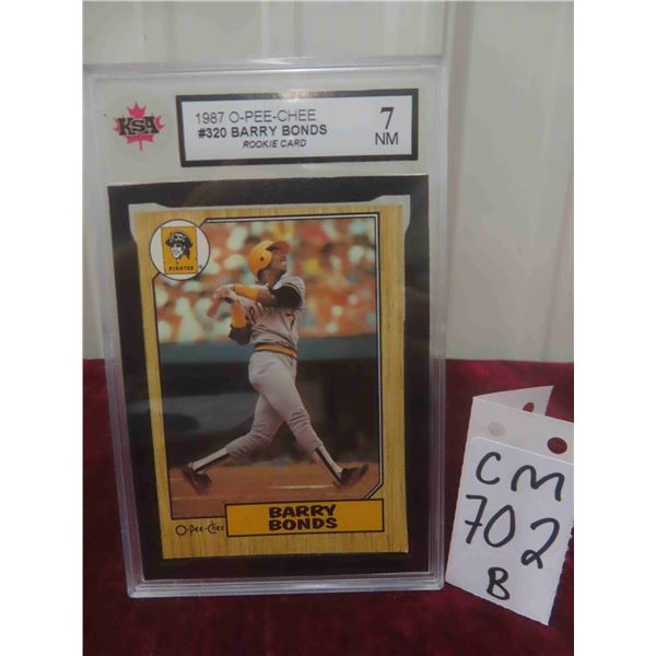 Graded Barry Bonds Rookie O-Pee-Chee Baseball Card 