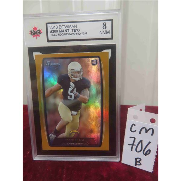 Graded Gold Rookie Numbered Manti Te'O Football Card 