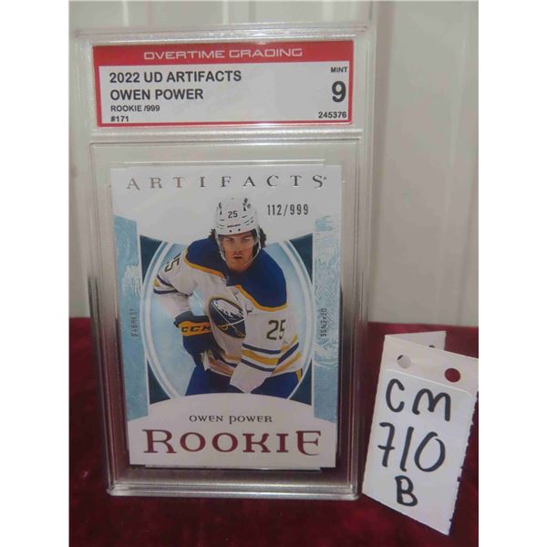 Graded Rookie Numbered Owen Power Buffalo Sabres Card