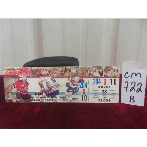 1995 Unused Montreal Canadiens Ticket Stub 