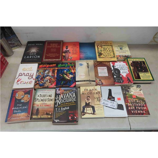Books; Edgar Allen Poe, Enuik Larson, John Stienbeck + 