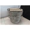 Image 3 : Vintage Galvinized Pail with Wringer + Railroad Water Cooler 
