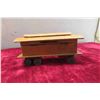 Image 3 : Vintage: Wood Train Car Missing Key to Open Roof Germany 1900s 3x5 1/2x 2+ Musical Box Scot Piper  P