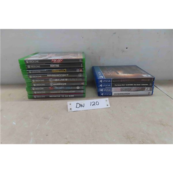 9 Xbox Games ( 7 Factory Sealed ) + 4 PS4 Games ( 1 Factory 