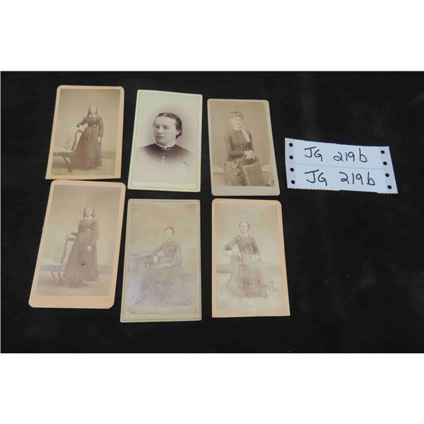 6 Old Photos Of Women 4 1/4x 2 1/2