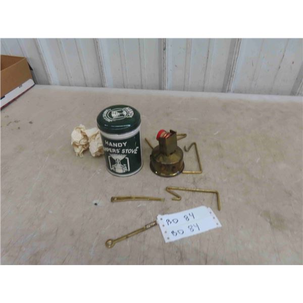 Vintage Handy Campers Stove in Tin Can. Complete, 