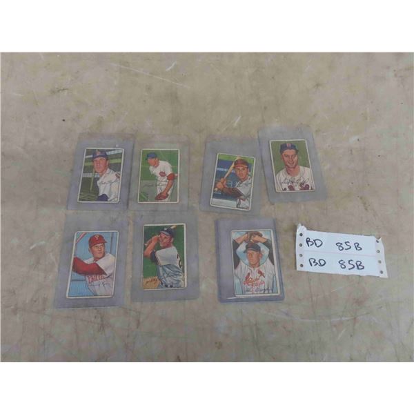 Vintage 1952 Bowman Baseball Picture Card Lot. 7 