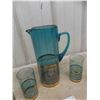 Image 2 : Vintage Mid Century 1960s Bohemia Glass Turquoise