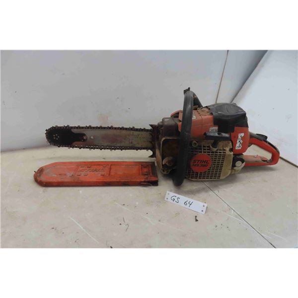 Stihl MS390 Gas Chainsaw with Blade Guard. Works. 