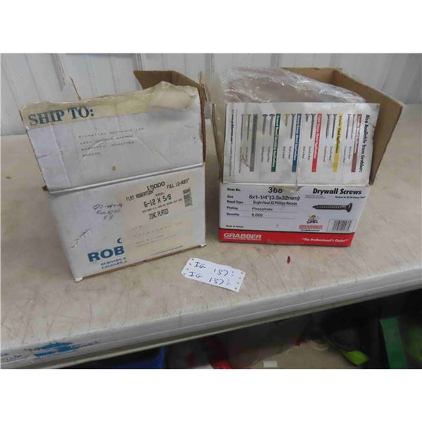 (2) Boxes of Screws 50-65% (Partially) Full. 