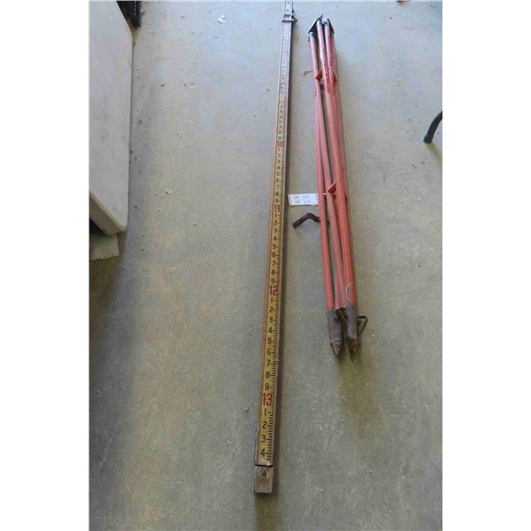 Surveyors Tripod, Vintage Wood Folding Ruler 