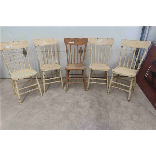 5 Wood Chairs 
