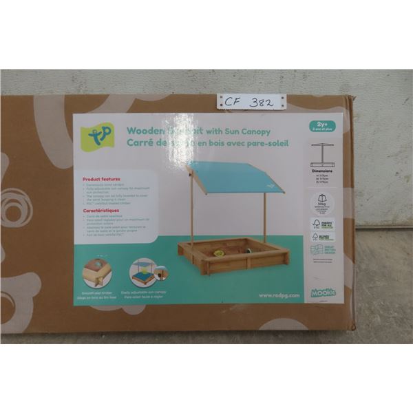 Wooden Sandpit with Sun Canopy New or Store Return