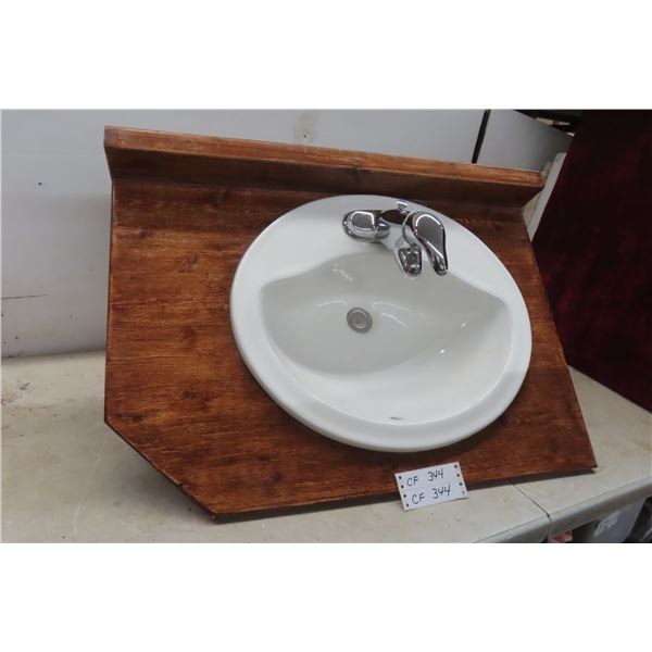 Rustic Sink with Wood Top- Perfect For Cabin 