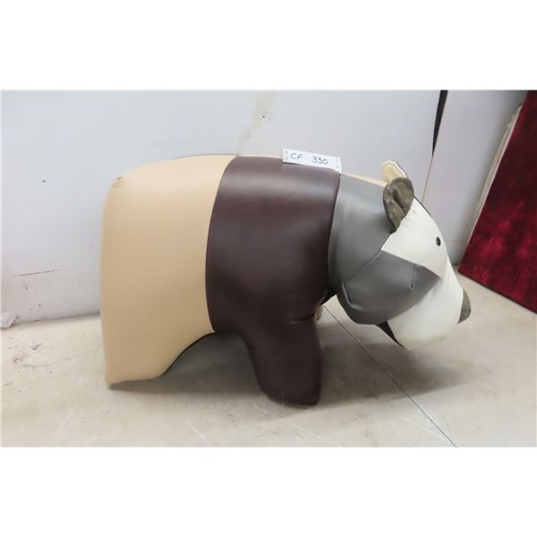 Leather Like Foot Stool Bear 16x27x14