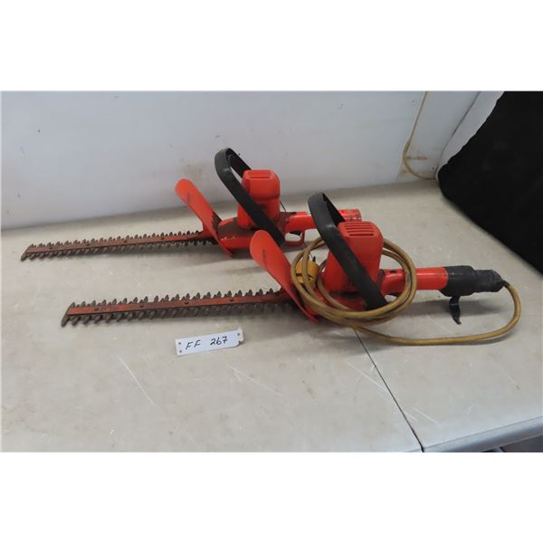 2 Electric Black and Decker Hedge Trimmers 16"