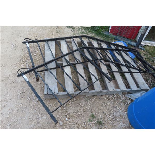 (2) Metal Stair Railing Pieces 28"h x 6ft L