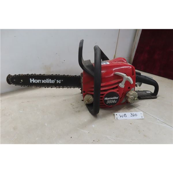 Homelite 14" Gas Chain Saw Has Compression 