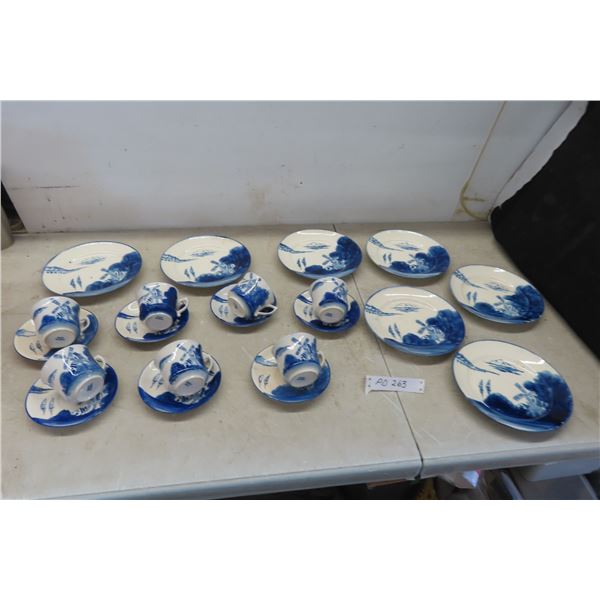 21 Pieces Vintage Japanese China 7 Plates, 7 Cups + Saucers 