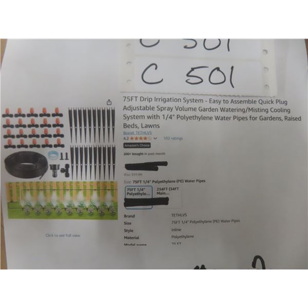 75FT Drip Irrigation System - Easy to Assemble