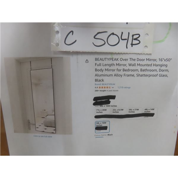 Beautypeak Over The Door Mirror 16''x50'' Full Length Mirror