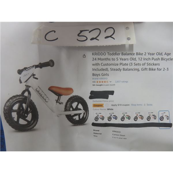 Kriddo Toddler Balance Bike 2 Year Old, Age 24 