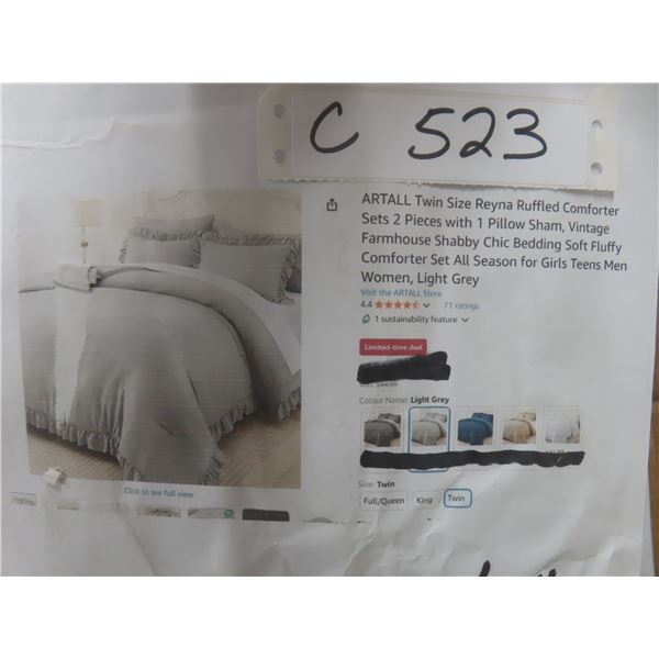 Artall Twin Size Reyna Ruffled Comforter Set