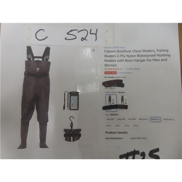 Tide We Bootfoot Chest Waders, Fishing Waders 2-Ply Nylon 