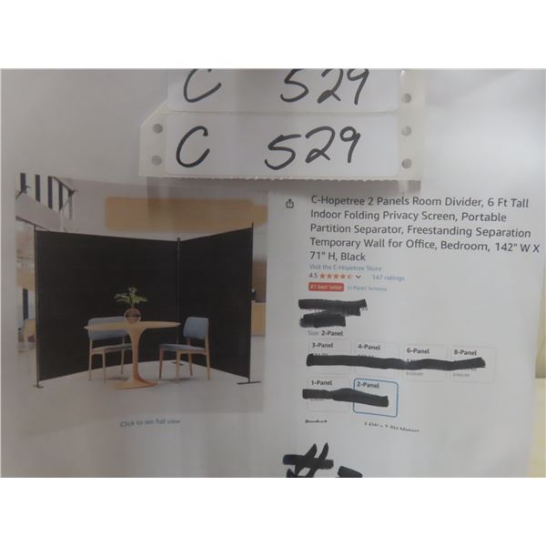 C-Hopetree 2 Panels Room Divider, 6FT Tall Indoor