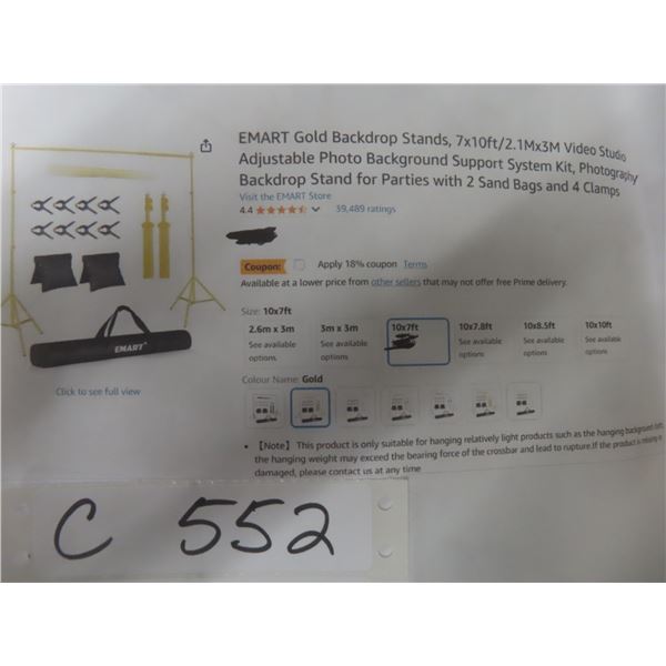 Emart Gold Backdrop Stands, 7x10ft/2.1Mx3M