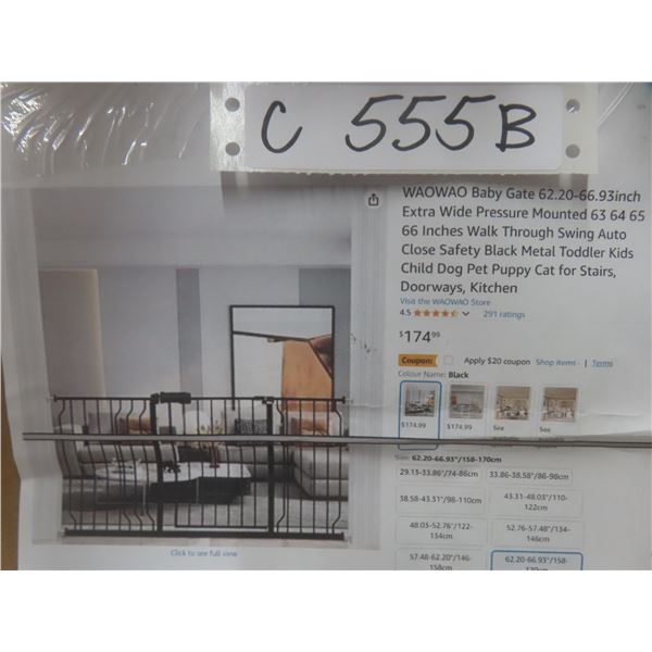  Baby Gate 62.20-66.93 inch Extra Wide Pressure
