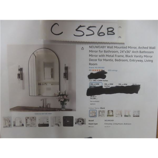 Neuweaby Wall Mounted Mirror, Arched Wall Mirror for Bathroom