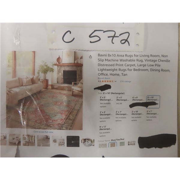 Bavni 8x10 Area Rugs for Living Room, Non Slip Machine 