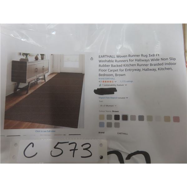 Earthall Woven Runner Rug 3x8ft Washable Runners for Hallways 