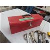 Image 2 : Metal Tool Box, Hammer, Vice Grips, Clamp, Wrenches +
