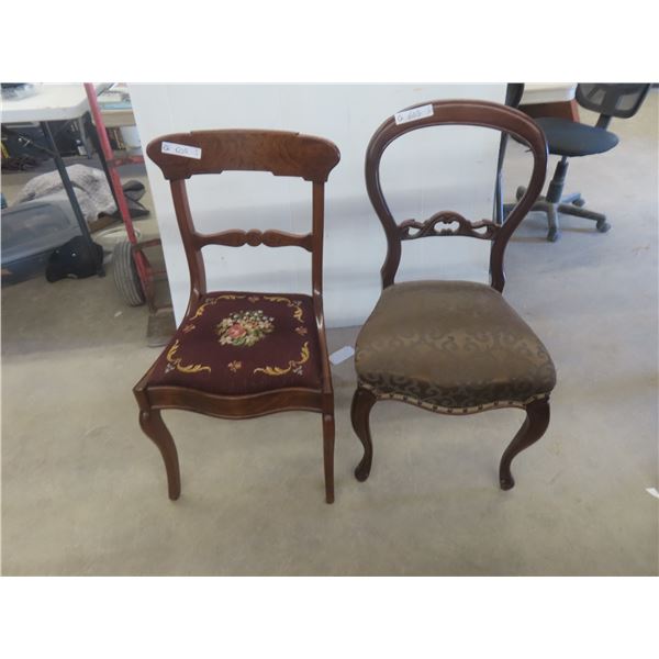 2 Antique Dining Chairs 