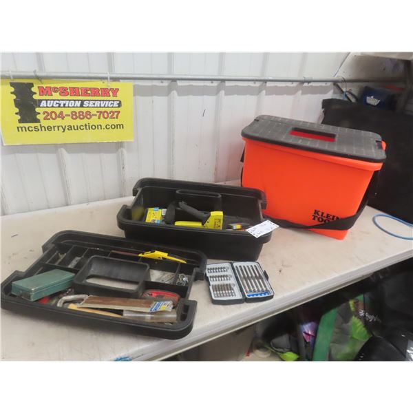 Klien 3 Tier Tool Box with Allen Wrenches, Stapler, Saw +