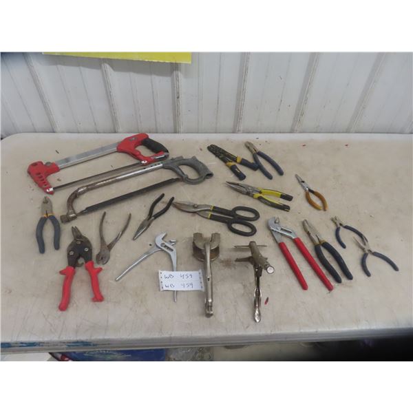 Hack Saw, Tin Snips. Pliers, Cutters 