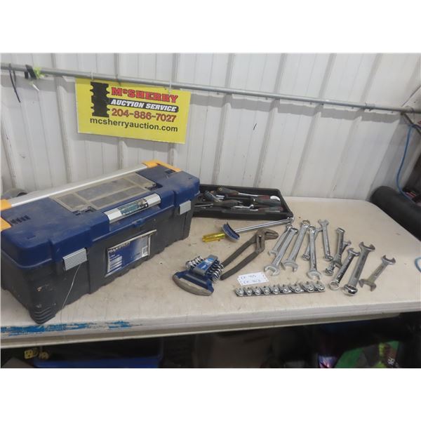 Tool Box full of Wrenches, Channel Pliers