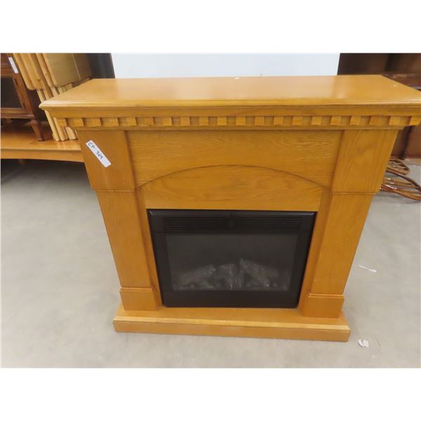Oak Mantle with Electric Fireplace Style Heater 38"x40"x14"