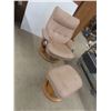 Image 1 : Leather / Leather Style Swivel Chair + Ottoman 