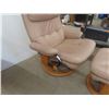 Image 3 : Leather / Leather Style Swivel Chair + Ottoman 