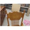 Image 2 : Oak Double Press Back Rocking Chair 