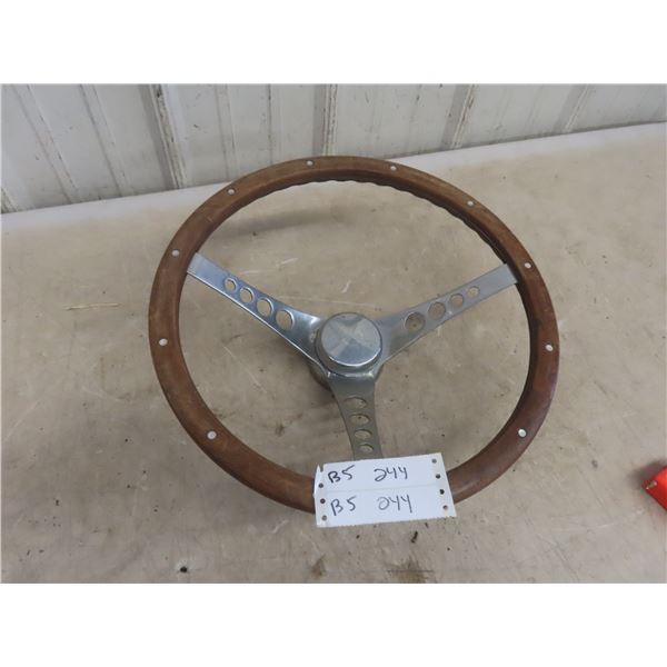 Vintage Wooden Steering Wheel 