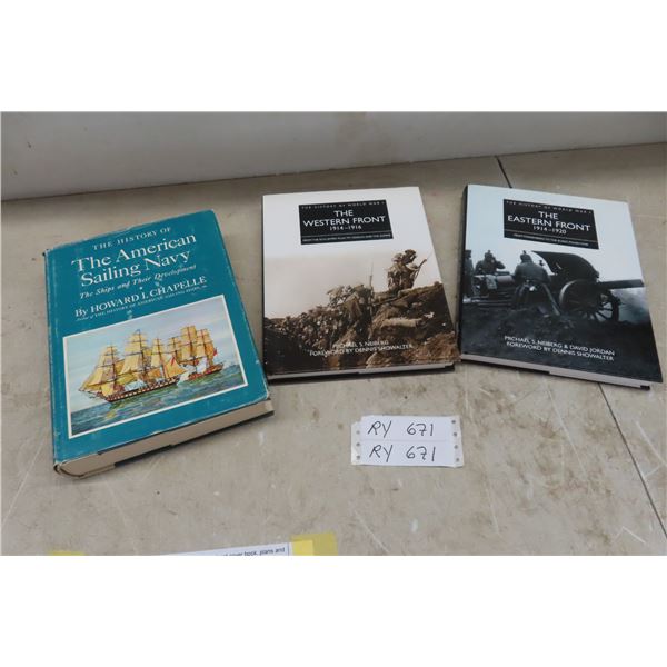 3 Hardcover Books, American Sailing Navy,