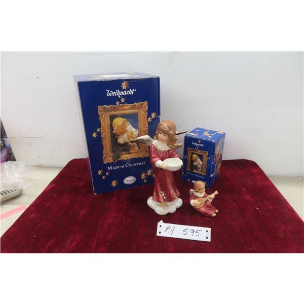 2 Goebel Hummel Red Christmas Angels 