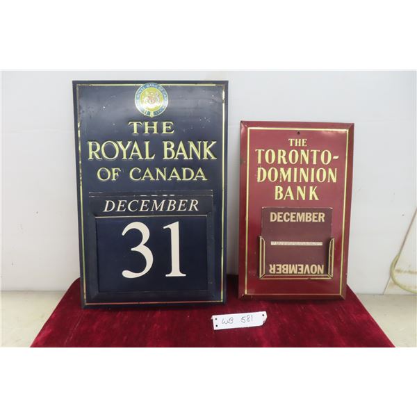 2 Perpetual Tin Calendars: Royal bank 