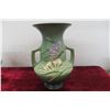 Image 4 :  2 Pieces Roseville Pottery: Friesia Pattern Double Handled Vase 8.5" and Double Handles Clematis Pa